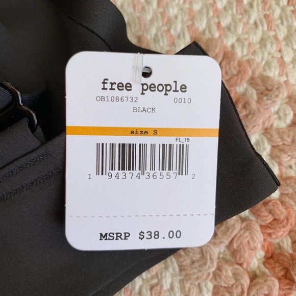 Black Free People Erin Scuba Loungewear Bralette S - Picture 6 of 7